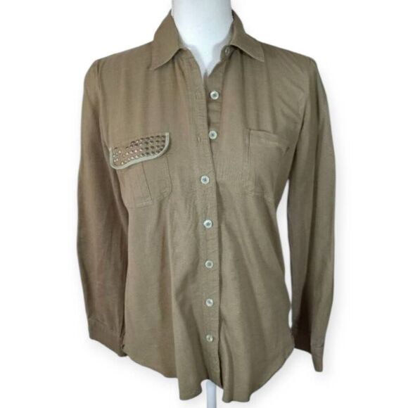 BILLABONG ARMY GREEN BUTTON DOWN SHIRT SZ.S EUC. - Picture 1 of 8